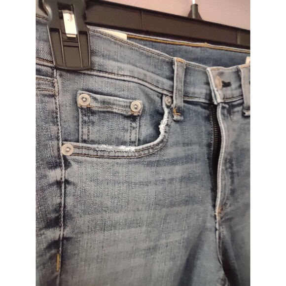 Rag & Bone Womens Size 27 High Rise Ankle Skinny Jeans Levee Blue Frayed Ankle - Picture 2 of 14